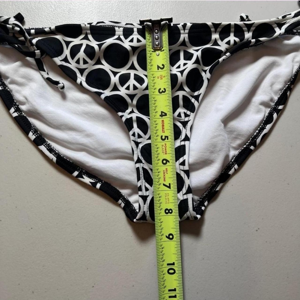 Xhilaration Women's Black and Silver Peace Design Rhinestone Bling Bikini Set - Picture 5 of 8